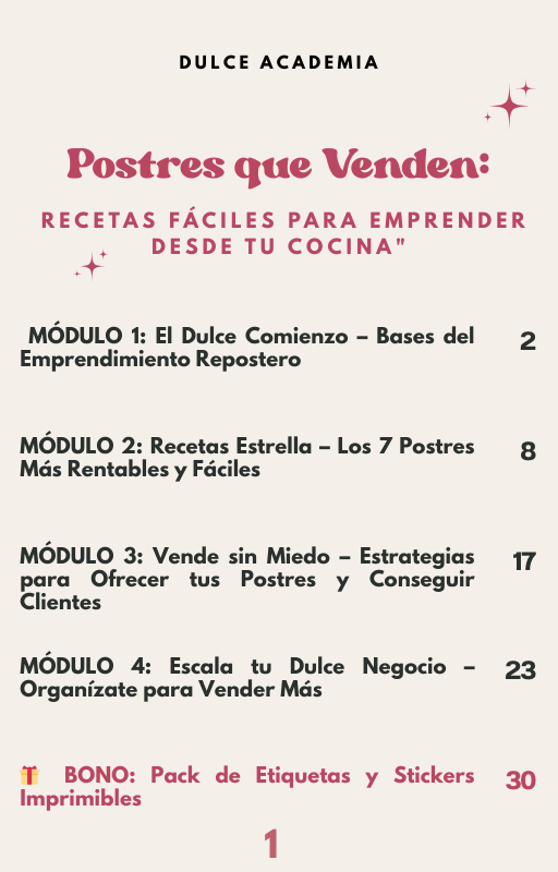 Postres Perfectos – Simple, Rentable y Delicioso (Libro Digital)
